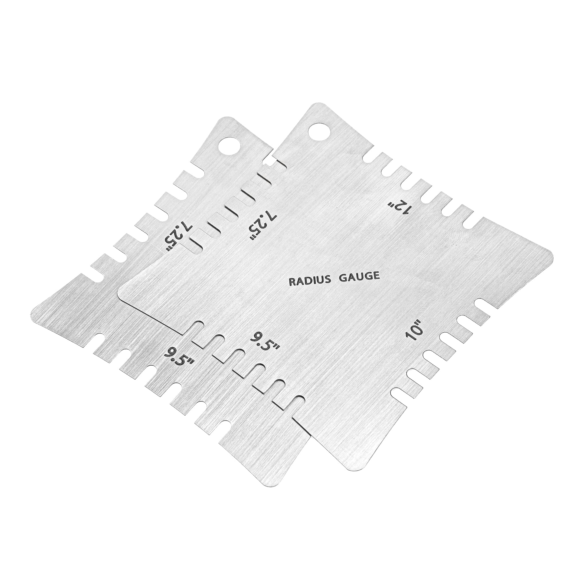 4Pcs Yootones Stainless Steel Guitar Notched Radius Gauge Fingerboard Guitar Ruler Fretboard Measuring Tool Set Compatible with